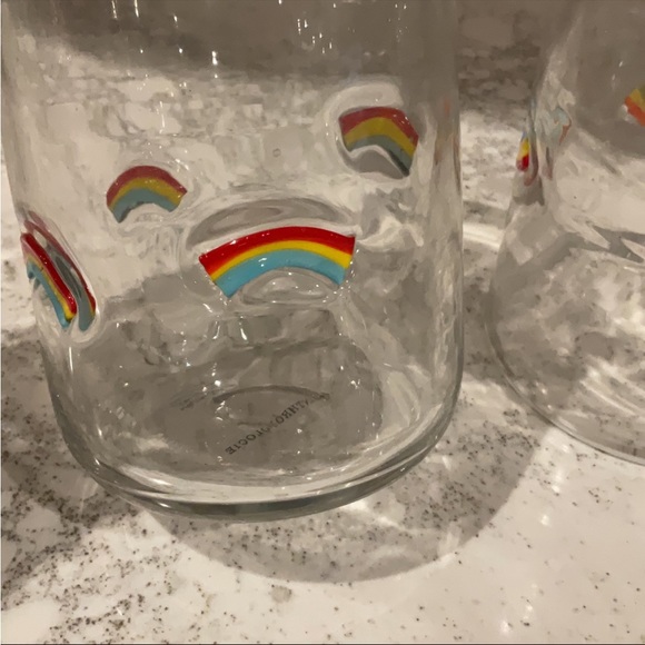 Anthropologie Rainbow Fused Glass Juice Glasses (2) - Picture 3 of 4
